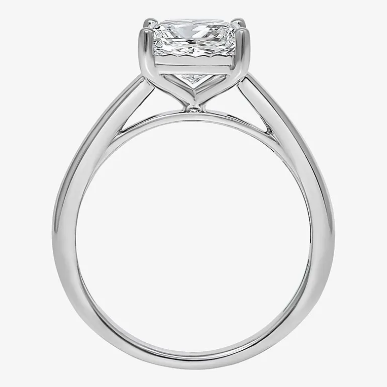 (I / Si2) Womens 2 CT. Lab Grown White Diamond Solitaire Engagement Ring
