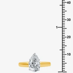 (I / SI2) Womens 2 CT. Lab-Grown White Diamond 14K Gold Pear Solitaire Engagement Ring