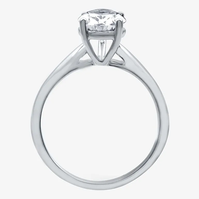 (I / SI2) Womens 2 CT. Lab-Grown White Diamond 14K Gold Pear Solitaire Engagement Ring