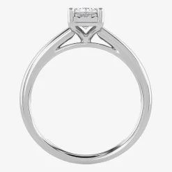 (I / Si2) Womens 1 CT. Lab Grown White Diamond Sterling Silver Solitaire Engagement Ring