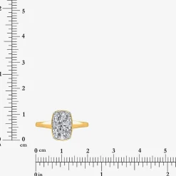 (I / Si2) Womens 3 CT. Lab Grown White Diamond 14K Gold Cushion Solitaire Engagement Ring