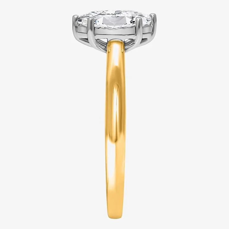 (I / Si2) Womens 1 CT. Lab Grown White Diamond Sterling Silver Marquise Solitaire Engagement Ring