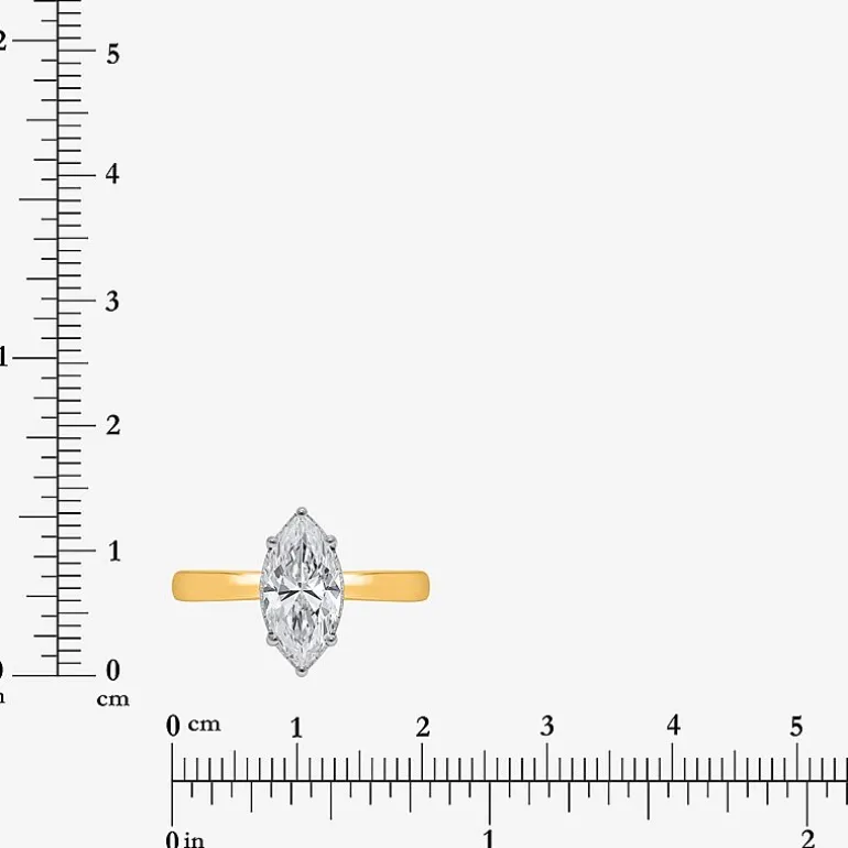 (I / Si2) Womens 2 CT. Lab Grown White Diamond Marquise Solitaire Engagement Ring