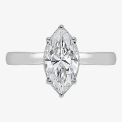 (I / Si2) Womens 2 CT. Lab Grown White Diamond Marquise Solitaire Engagement Ring