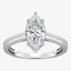 (I / Si2) Womens 2 CT. Lab Grown White Diamond Marquise Solitaire Engagement Ring