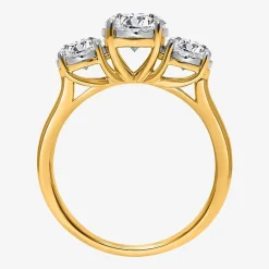 (I / Si2) Womens 2 CT. T.W. Lab Grown White Diamond Round 3-Stone Engagement Ring