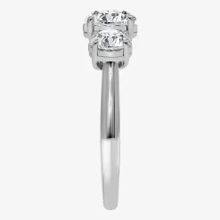 (I / Si2) Womens 2 CT. T.W. Lab Grown White Diamond Round 3-Stone Engagement Ring