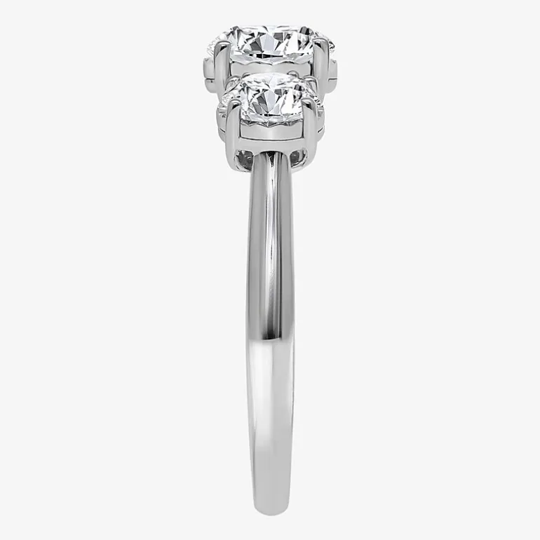 (I / Si2) Womens 2 CT. T.W. Lab Grown White Diamond Round 3-Stone Engagement Ring