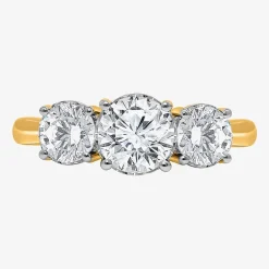 (I / Si2) Womens 2 CT. T.W. Lab Grown White Diamond Round 3-Stone Engagement Ring