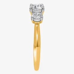 (I / Si2) Womens 1 CT. T.W. Lab Grown White Diamond Sterling Silver Round 3-Stone Engagement Ring