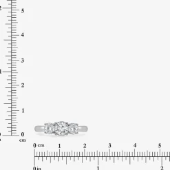 (I / Si2) Womens 1 CT. T.W. Lab Grown White Diamond Sterling Silver Round 3-Stone Engagement Ring