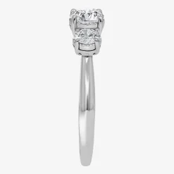 (I / Si2) Womens 1 CT. T.W. Lab Grown White Diamond Sterling Silver Round 3-Stone Engagement Ring