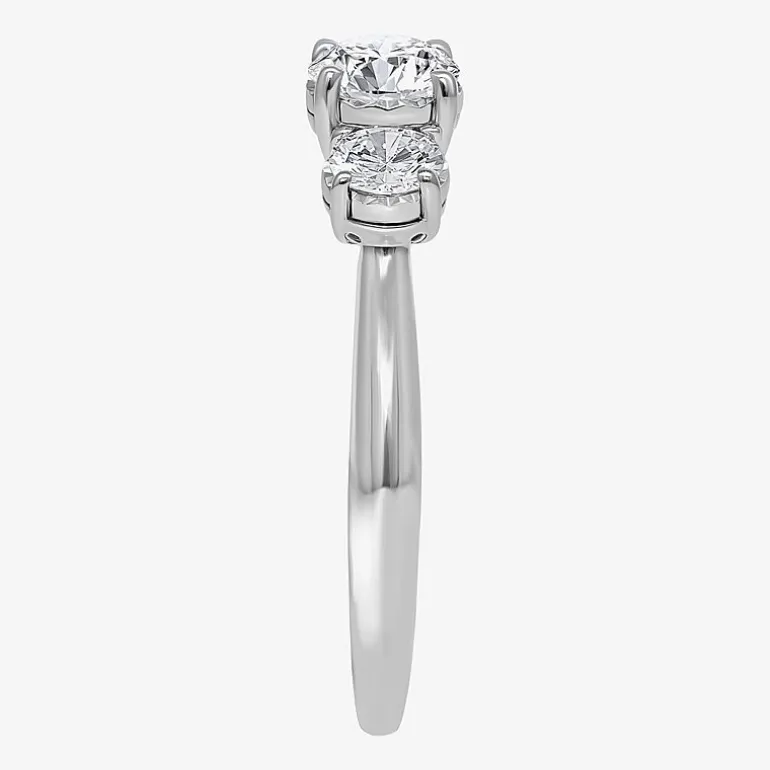 (I / Si2) Womens 1 CT. T.W. Lab Grown White Diamond Sterling Silver Round 3-Stone Engagement Ring