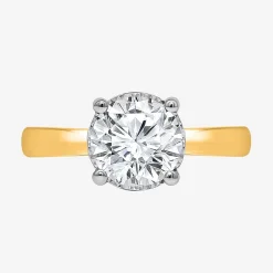 (I / Si2) Womens 2 CT. T.W. Lab Grown White Diamond Sterling Silver Round Solitaire Engagement Ring