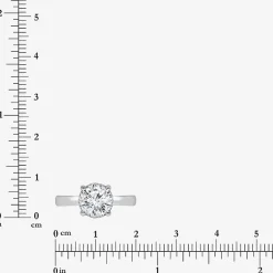 (I / Si2) Womens 2 CT. T.W. Lab Grown White Diamond Sterling Silver Round Solitaire Engagement Ring