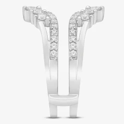 (I / Si2) Womens 1 CT. T.W. Lab Grown White Diamond 14K Gold Ring Guard