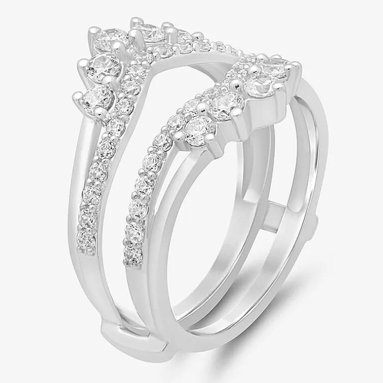 (I / Si2) Womens 1 CT. T.W. Lab Grown White Diamond 14K Gold Ring Guard