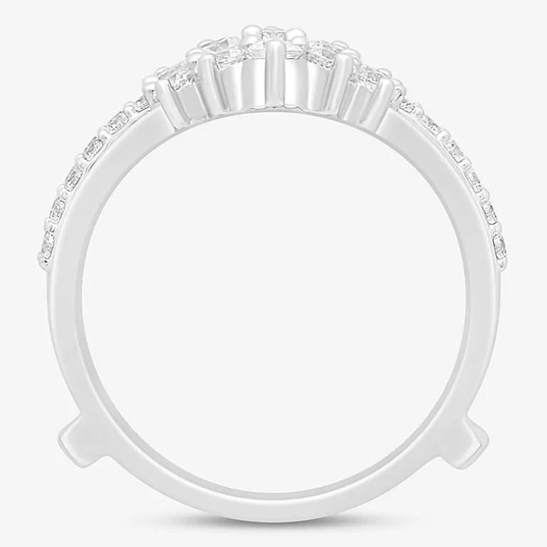 (I / Si2) Womens 1 CT. T.W. Lab Grown White Diamond 14K Gold Ring Guard