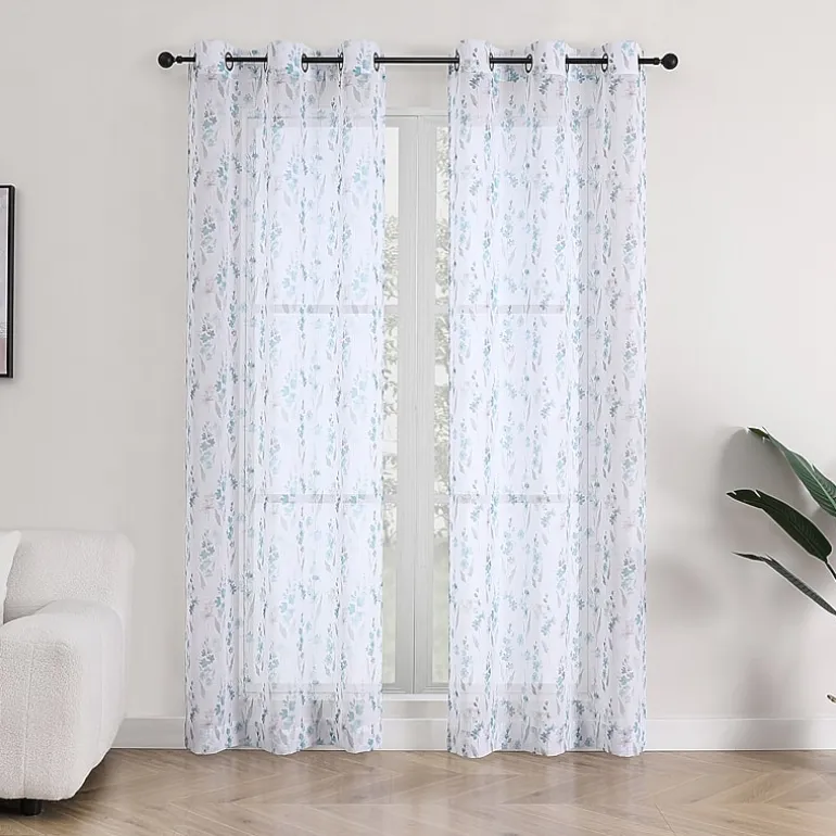 Isla Sheer Grommet Top Sheer Set of 2 Curtain Panel