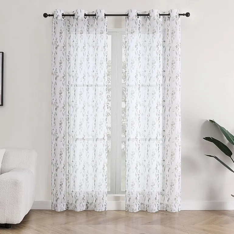 Isla Sheer Grommet Top Sheer Set of 2 Curtain Panel