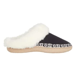 Isotoner Clara Emroidered Microsuede Hoodback Womens Memory Foam Clog Slippers