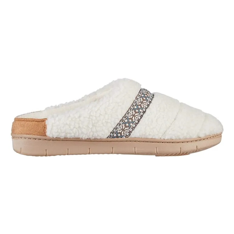 Isotoner Clara Recycled Berber Hoodback Womens Memory Foam Clog Slippers