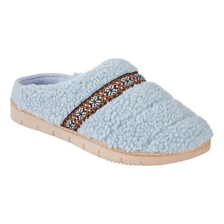 Isotoner Clara Recycled Berber Hoodback Womens Memory Foam Clog Slippers