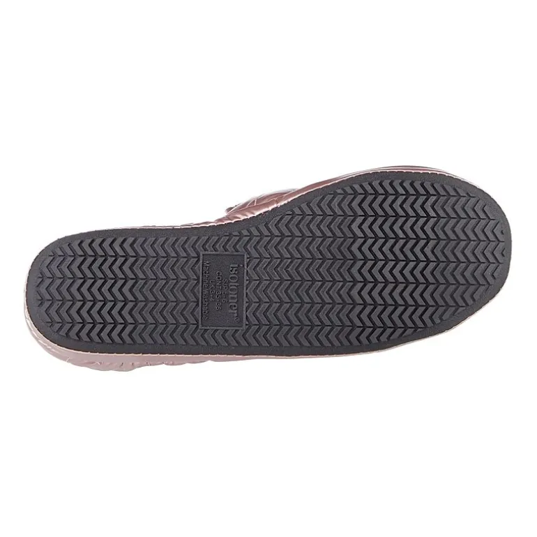 Isotoner Mikaela Nylon Puffer Closedback Womens Memory Foam Slip-On Slippers