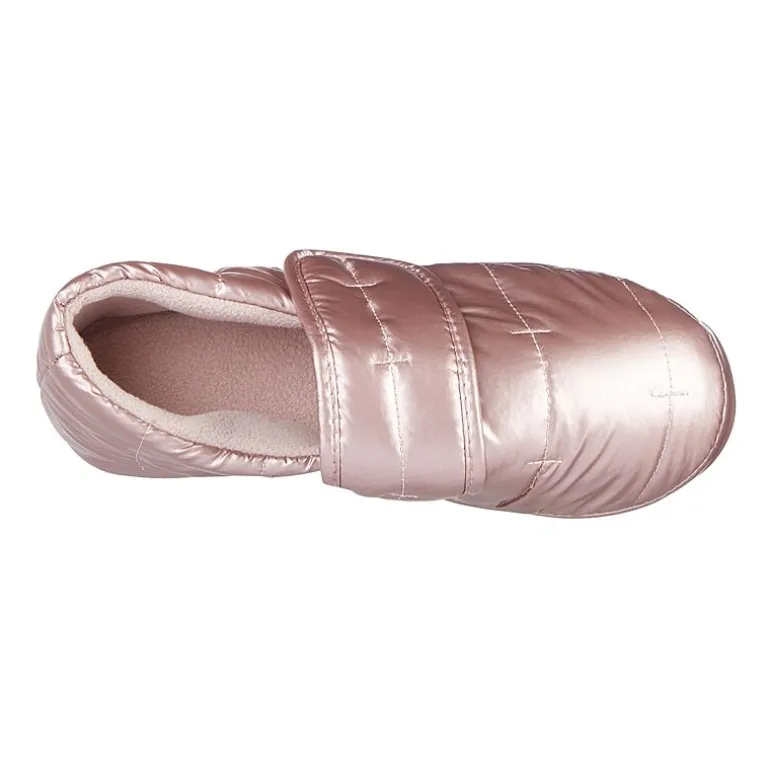 Isotoner Mikaela Nylon Puffer Closedback Womens Memory Foam Slip-On Slippers
