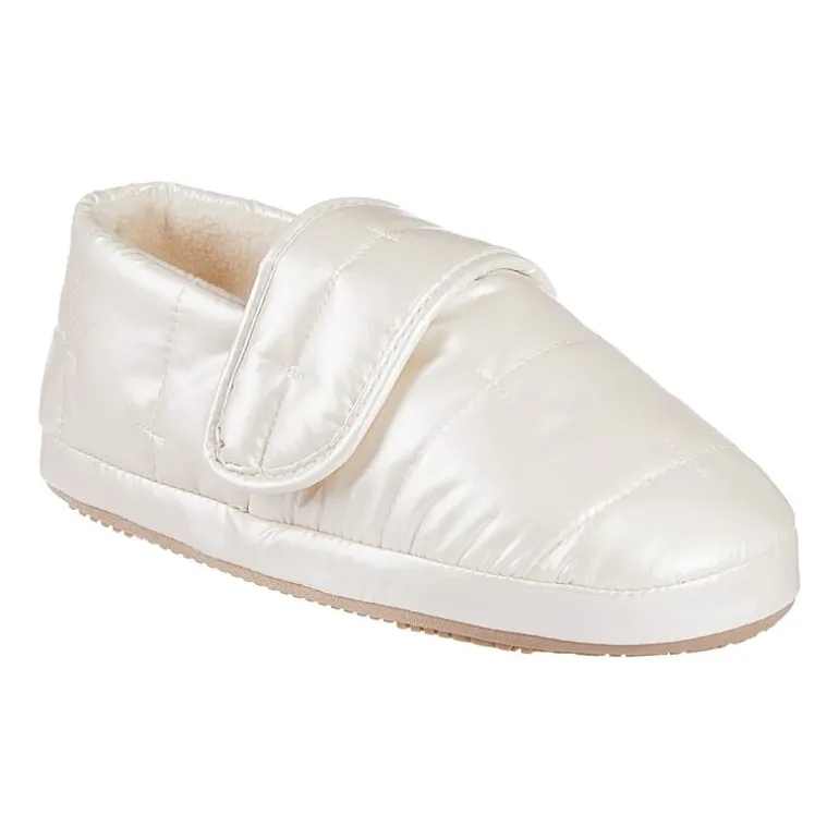 Isotoner Mikaela Nylon Puffer Closedback Womens Memory Foam Slip-On Slippers
