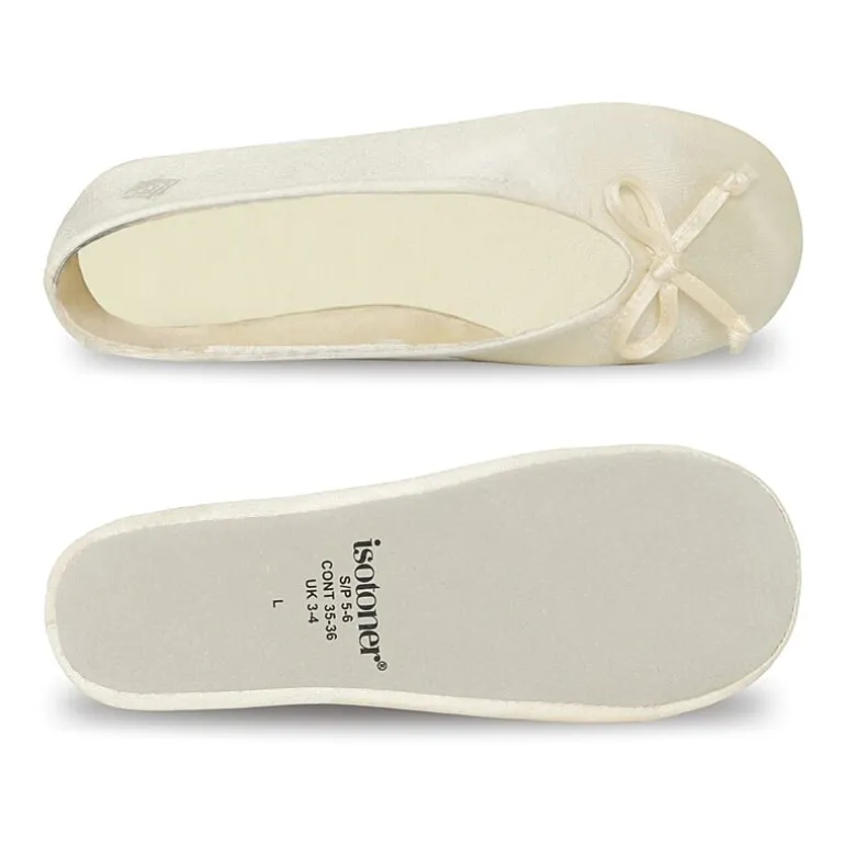 Isotoner Satin Womens Ballerina Slippers