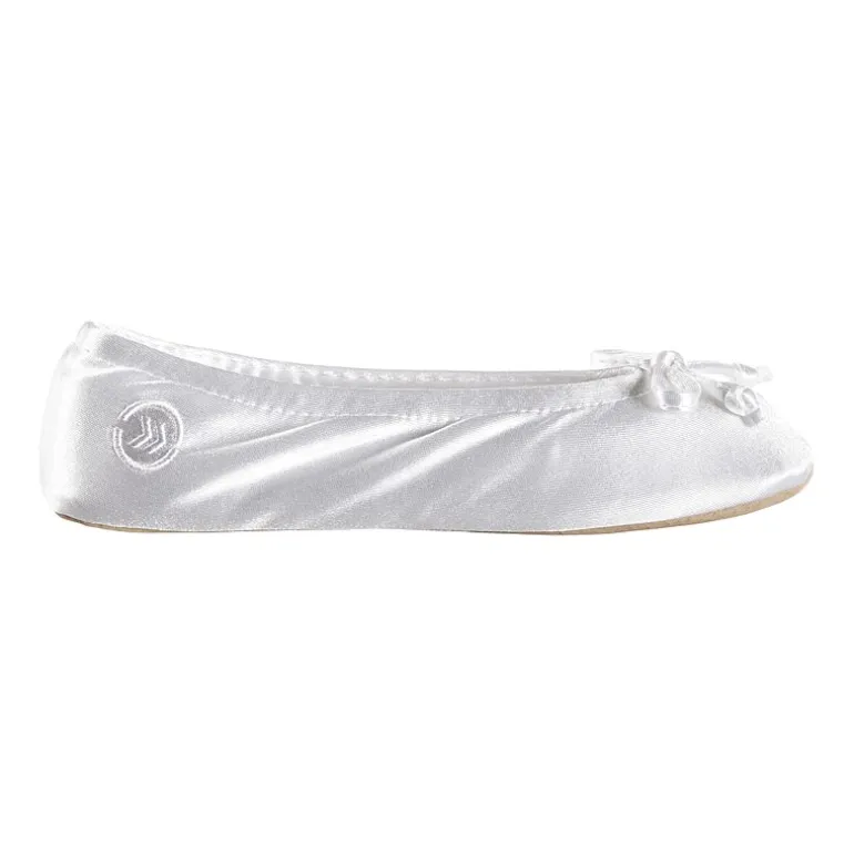 Isotoner Satin Womens Ballerina Slippers