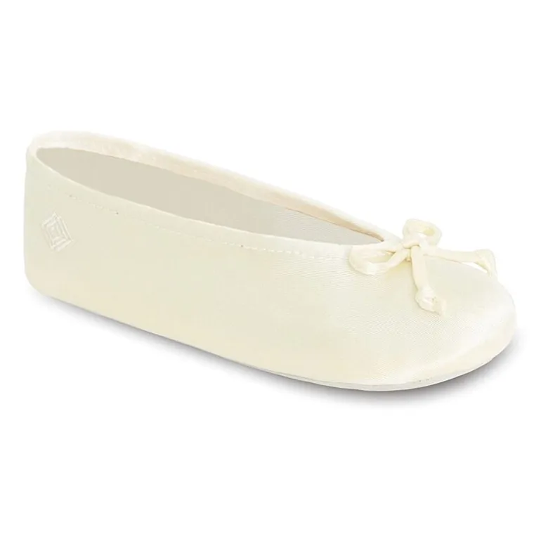 Isotoner Satin Womens Ballerina Slippers