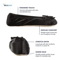 Isotoner Satin Womens Ballerina Slippers