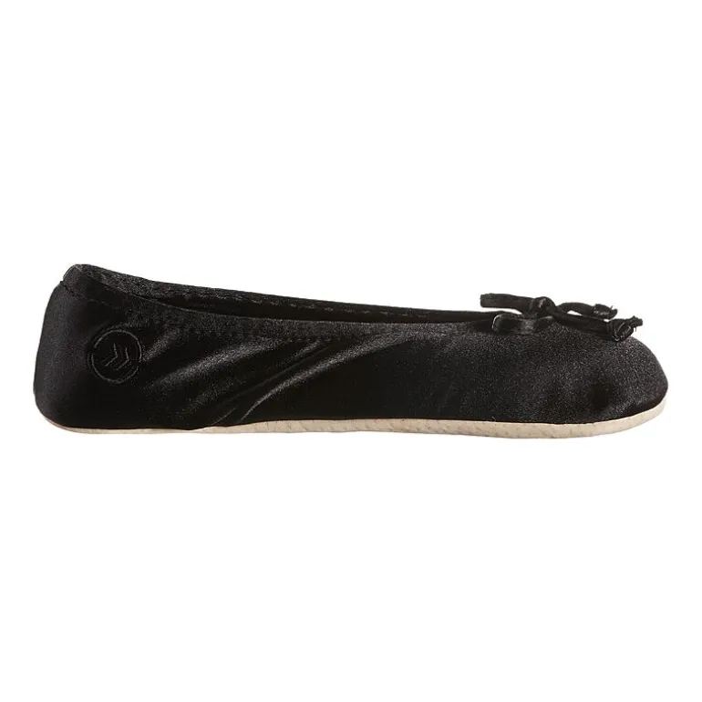 Isotoner Satin Womens Ballerina Slippers