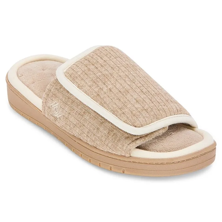 Isotoner Sweater Knit Adjustable Womens Slip-On Slippers