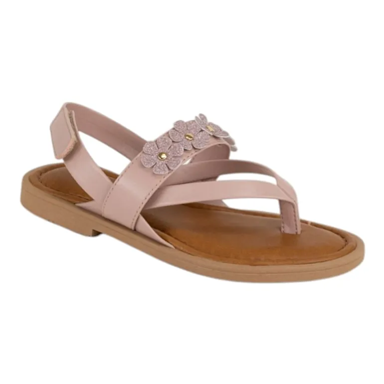 Italian Girls Kinvara Little & Big Kid Girls Adjustable Strap Flat Sandals