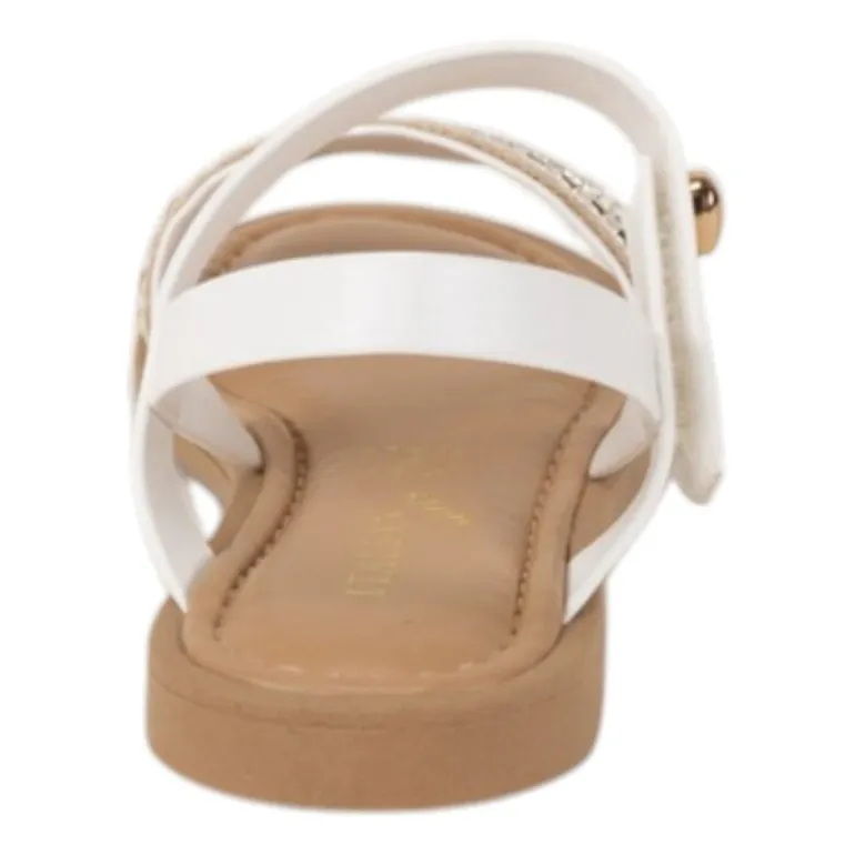 Italian Girls Lucine Little & Big Kid Girls Adjustable Strap Flat Sandals