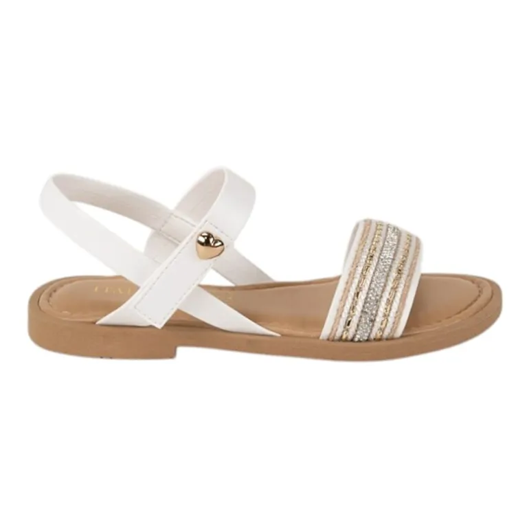 Italian Girls Lucine Little & Big Kid Girls Adjustable Strap Flat Sandals