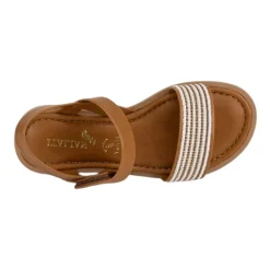 Italian Girls Pomeline Little & Big Kid Girls Adjustable Strap Flat Sandals