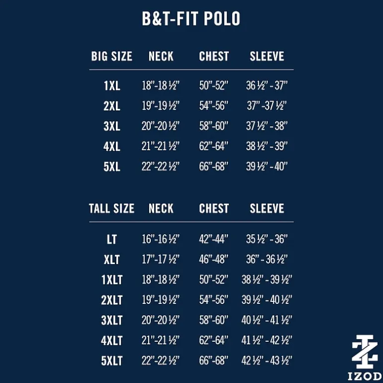IZOD Advantage Performance Big and Tall Mens Classic Fit Short Sleeve Polo Shirt