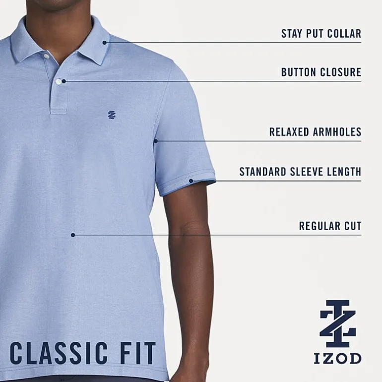 IZOD Advantage Performance Mens Classic Fit Short Sleeve Polo Shirt