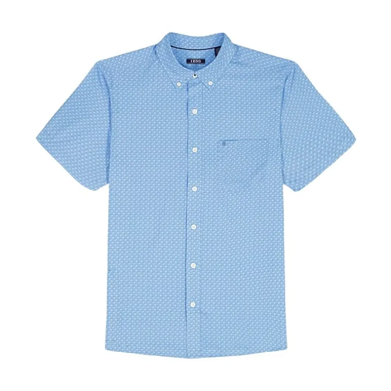 IZOD Breeze Mens Short Sleeve Athletic Fit Button-Down Shirt