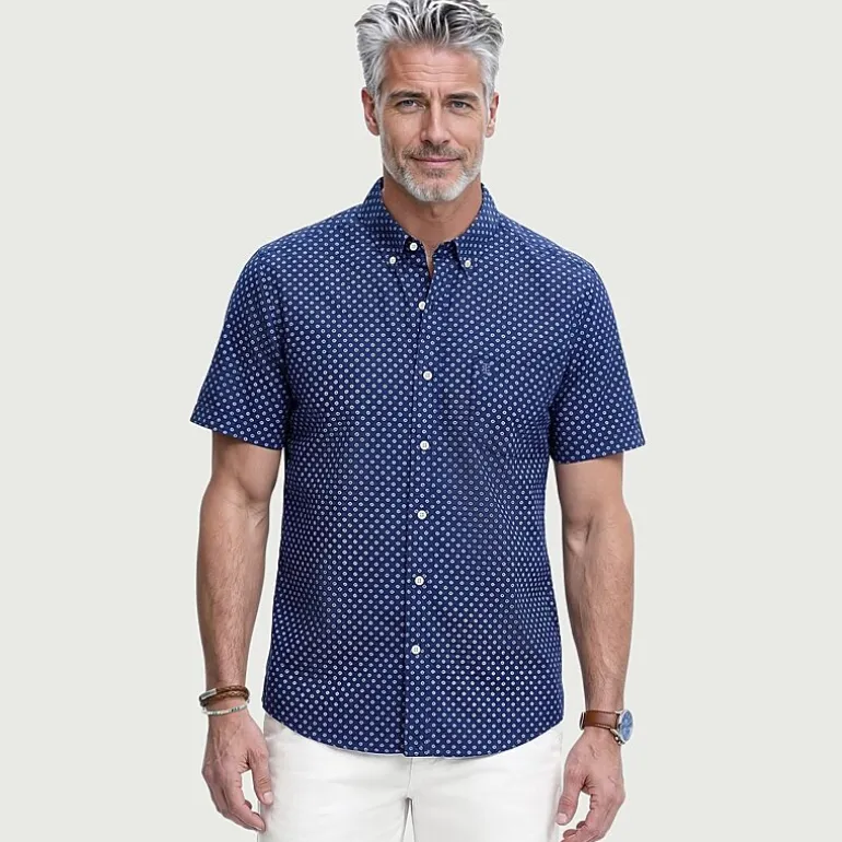 IZOD Breeze Mens Short Sleeve Athletic Fit Button-Down Shirt
