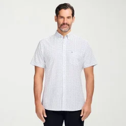 IZOD Breeze Mens Short Sleeve Athletic Fit Button-Down Shirt