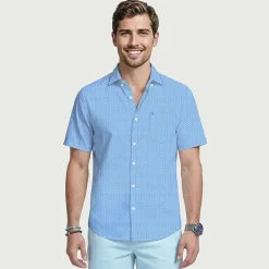 IZOD Breeze Mens Short Sleeve Athletic Fit Button-Down Shirt