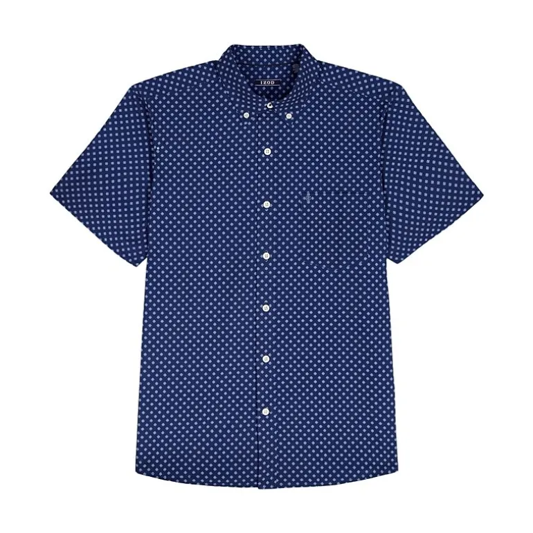 IZOD Breeze Mens Short Sleeve Athletic Fit Button-Down Shirt