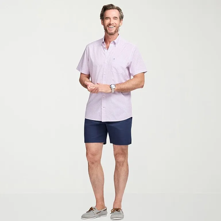 IZOD Breeze Mens Short Sleeve Athletic Fit Button-Down Shirt
