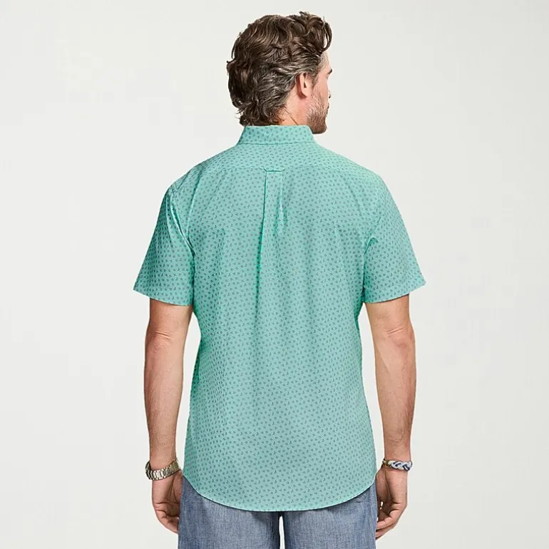 IZOD Breeze Mens Short Sleeve Athletic Fit Button-Down Shirt