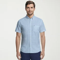 IZOD Breeze Mens Short Sleeve Athletic Fit Button-Down Shirt